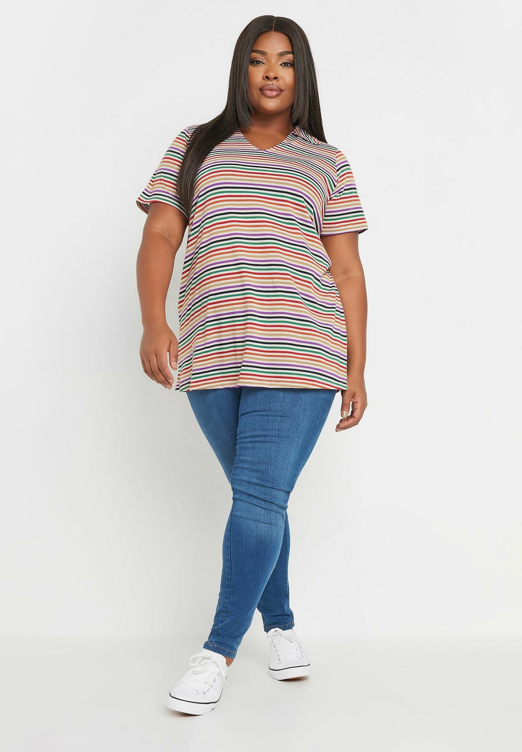 

Рубашка поло STRIPE V-NECK Yours Clothing, мультиколор