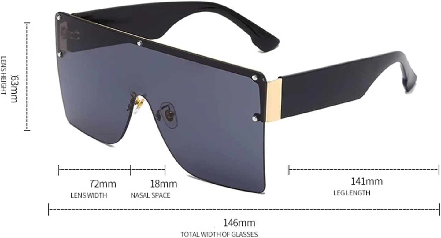 

Квадратные безрамочные модные солнцезащитные очки для мужчин и женщин, для уличной фотосъемки, отдыха и защиты от солнца (Цвет: E, Размер: Средний) MTZJH, One Color