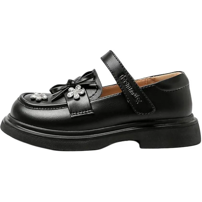 

Детские кожаные туфли Princess Abrasion Resistant Low Top Teenmix, черный