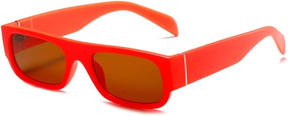 

Винтажные прямоугольные солнцезащитные очки для женщин, модные очки квадратной формы для мужчин, классические очки в цветочной оправе в стиле панк, очки с защитой от УФ-излучения UV400 TYUVIVO, C7red-brown