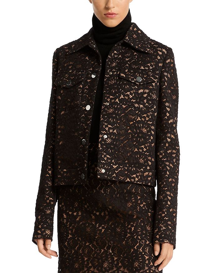 

Джинсовая куртка с кружевом Michael Kors Collection, черный