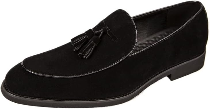 

Мужские классические замшевые лоферы, без шнурков, с нескользящей и износостойкой подошвой, подходят для повседневной носки, вечеринок, вождения и деловых встреч Zestrelax, черный