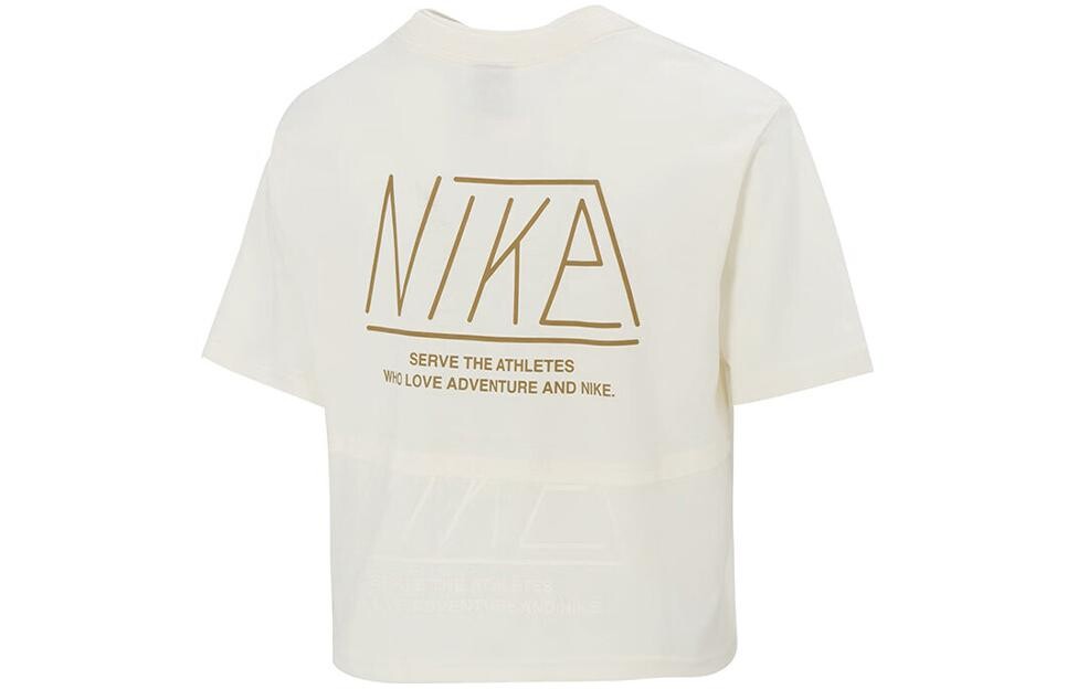 Женская футболка прямого кроя для тренировок, белая Nike — фото 2