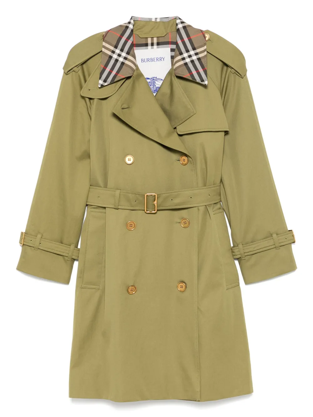 

Двубортный тренч Castleford BURBERRY, зеленый