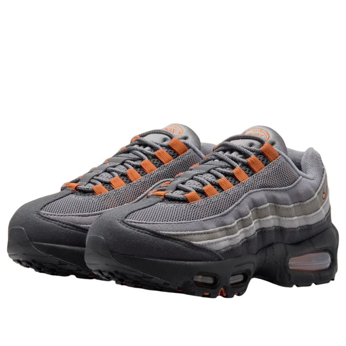 Кроссовки детские Nike Air Max 95 Big Bubble, серый/темно-серый/оранжевый — фото 2
