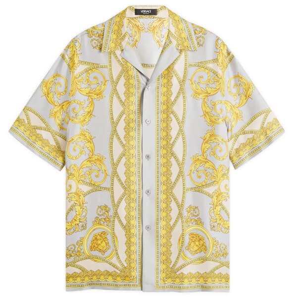 

Рубашка для отпуска из шелка в стиле барокко Versace, золотой