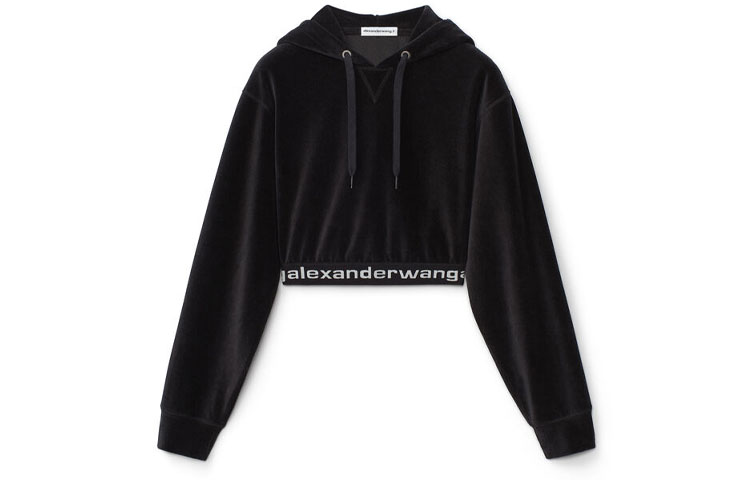 

Александр Ванг, толстовка с длинными рукавами из эластичного вельвета Alexander Wang, черный