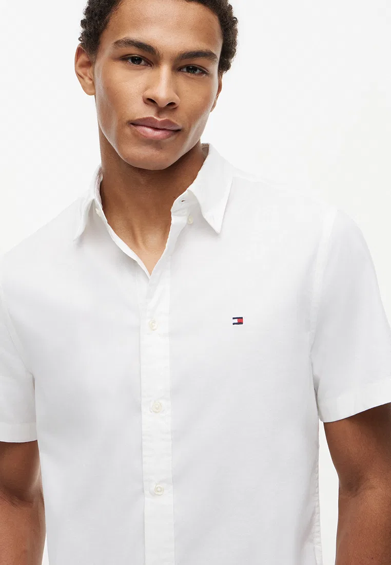 Рубашка оксфорд с коротким рукавом, легкая, TH Mainline Tommy Hilfiger, белый — фото 3