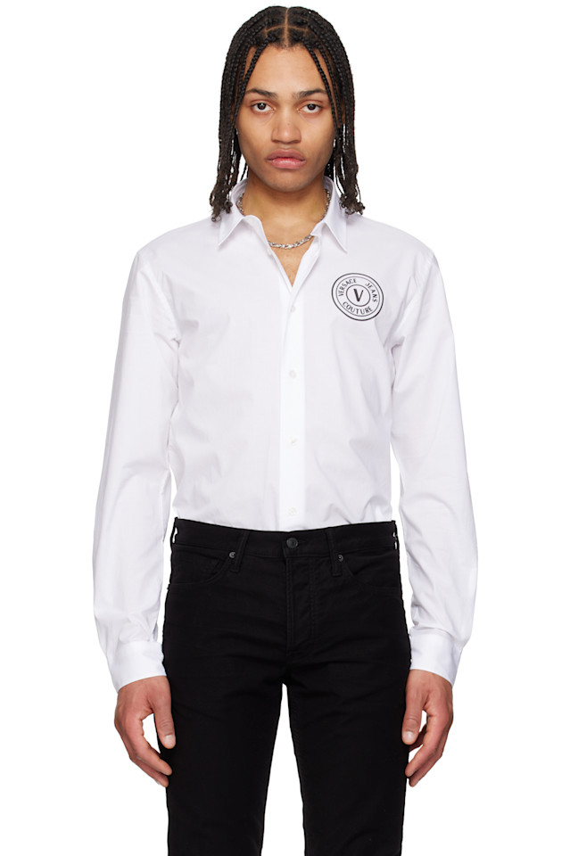 

Футболка с эмблемой V Versace Jeans Couture, белый