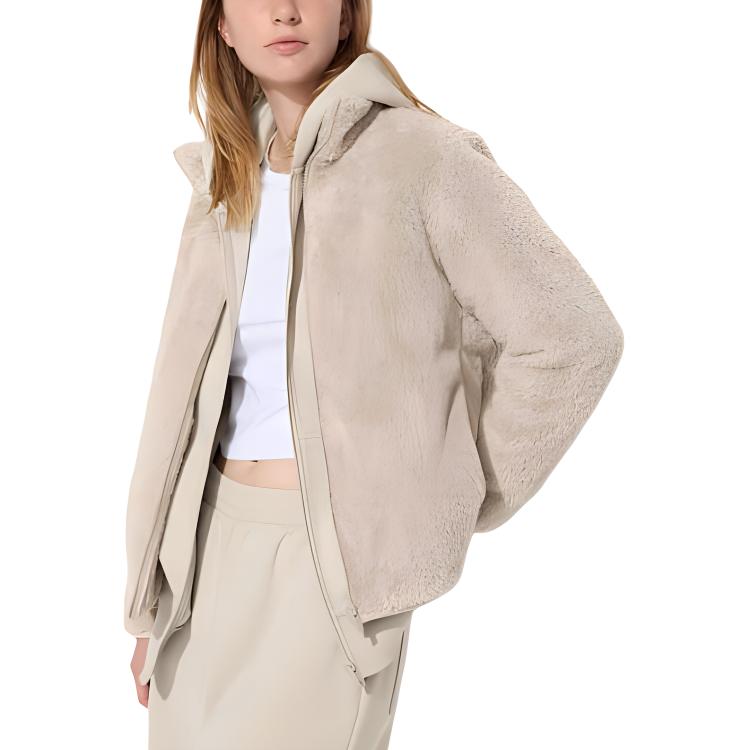 

UNIQLO Пальто с бархатистой текстурой Women's, Light Beige