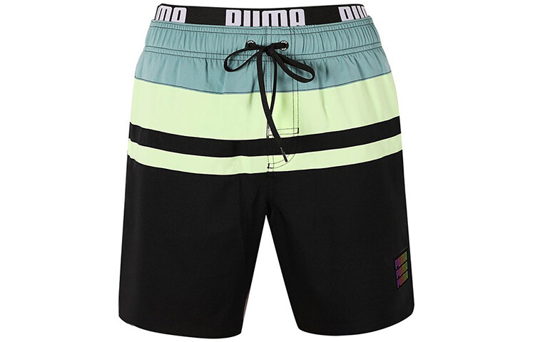 

Puma Мужские пляжные шорты, цвет Black and green stitching color