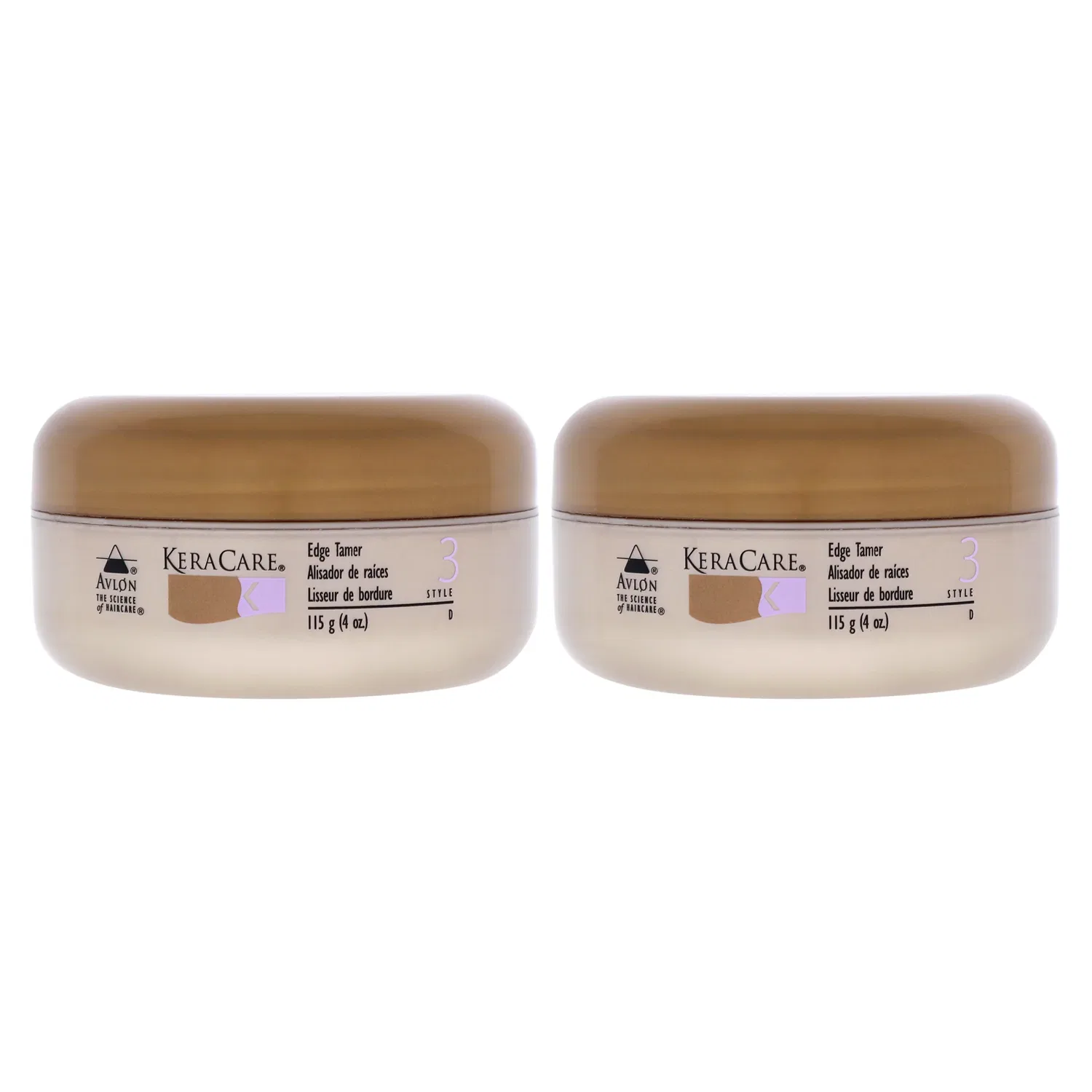 Средство для укладки краев волос KeraCare Edge Tamer от Avlon для мужчин и женщин - гель 113 мл - упаковка из 2 штук, Clear