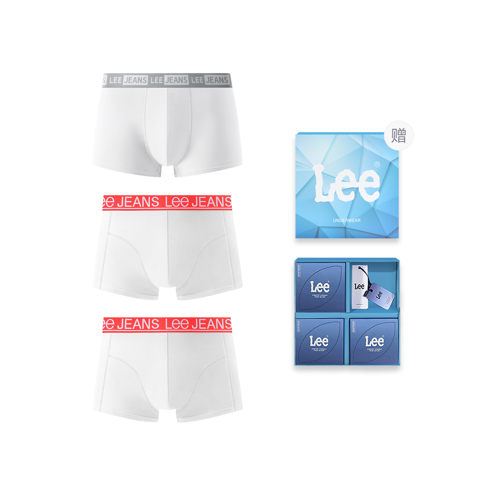 

Edge Color 3.0 трусы подарочная коробка мужские 3 шт Lee, белый