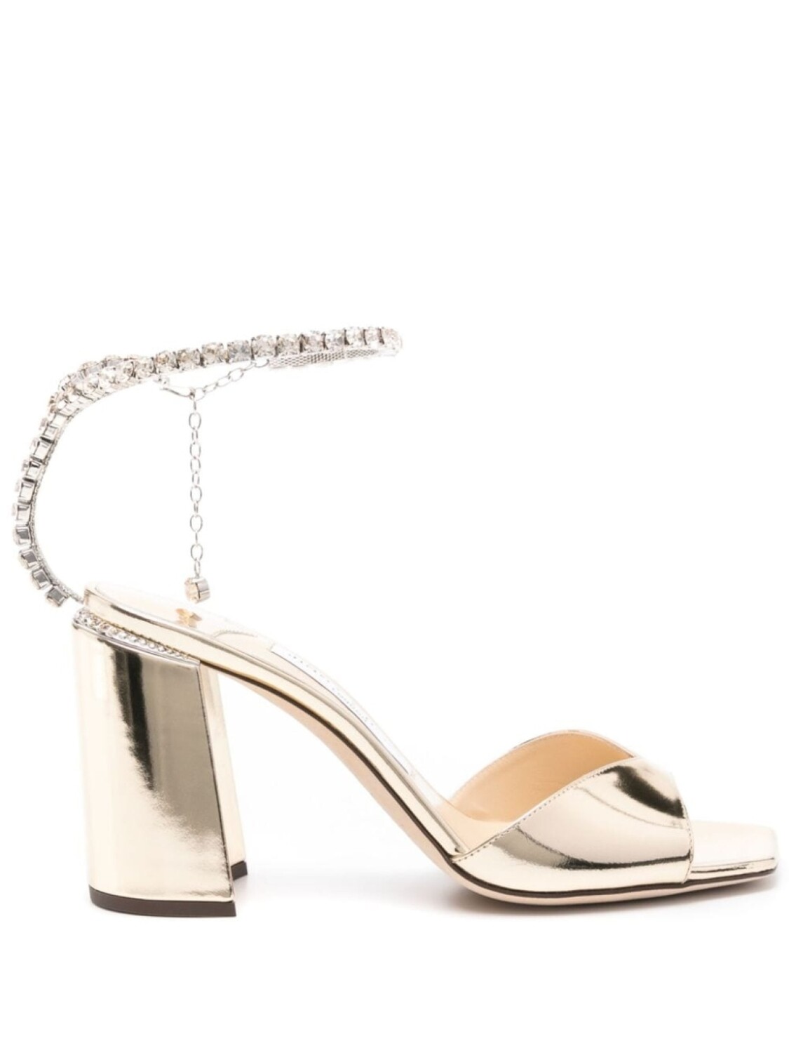 

Jimmy Choo сандалии Saeda 85 мм из металлизированной кожи, золотистый