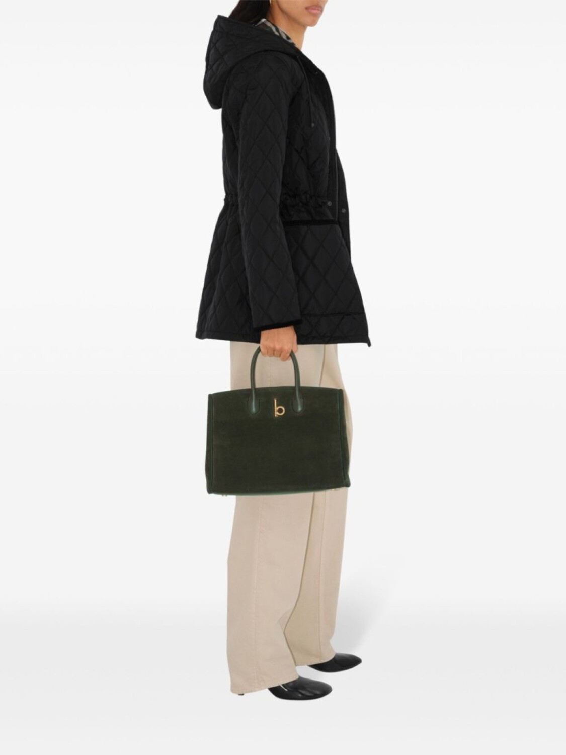 Парка Burberry Devon, стеганая, черный — фото 3