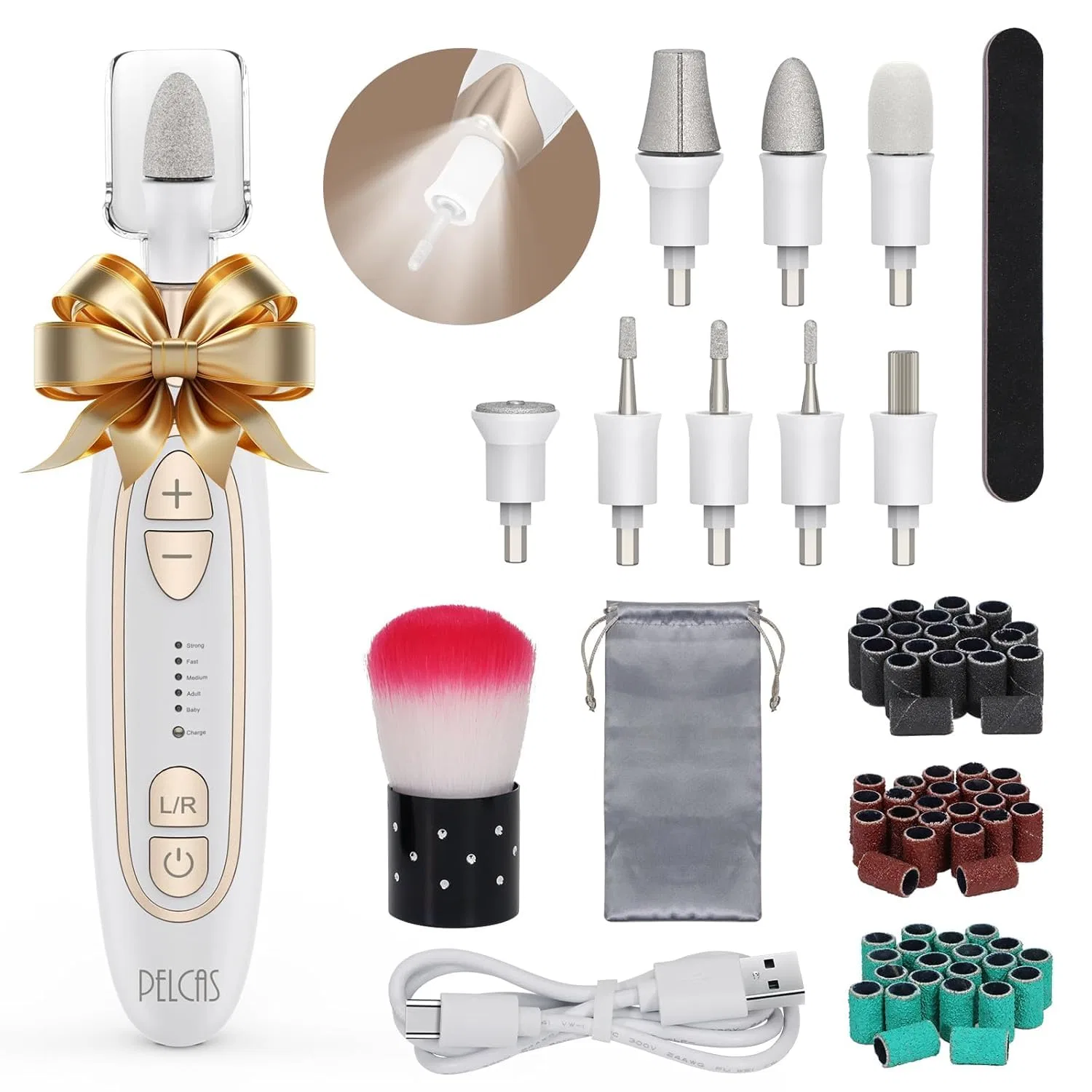 Беспроводная пилка для ногтей «Nail Cutter» от PELCAS Pelcas, White Gold