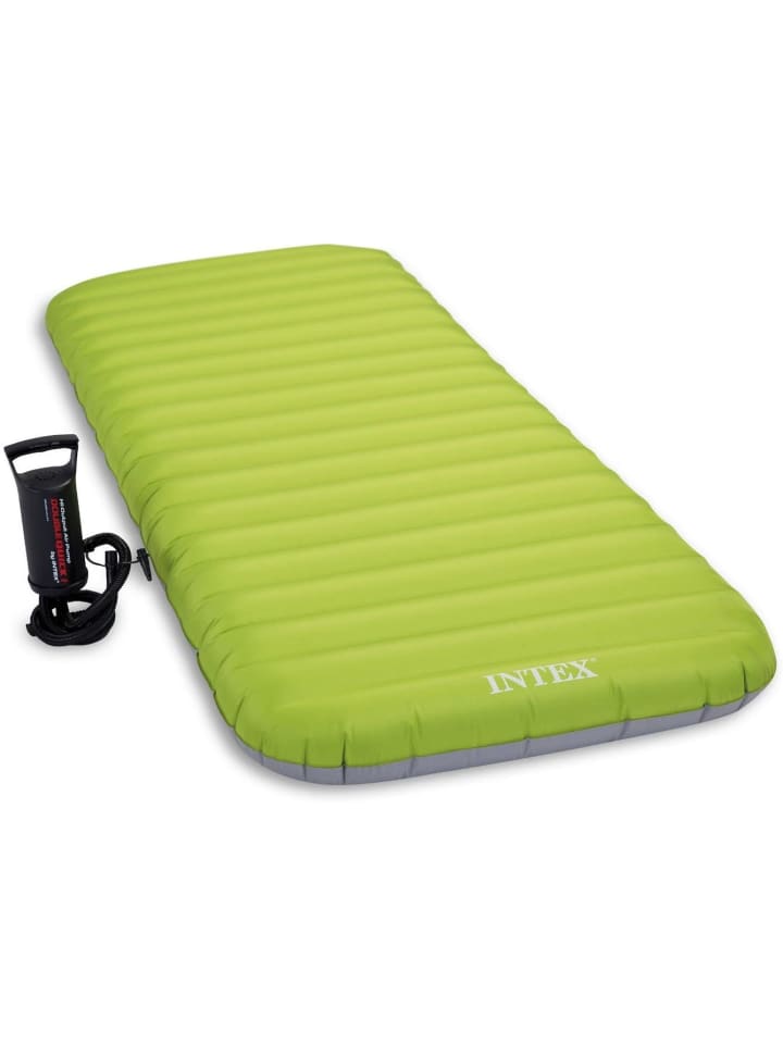 

Intex Надувной матрас Roll n Go (76x191x13 см) с ручным насосом, зеленого цвета