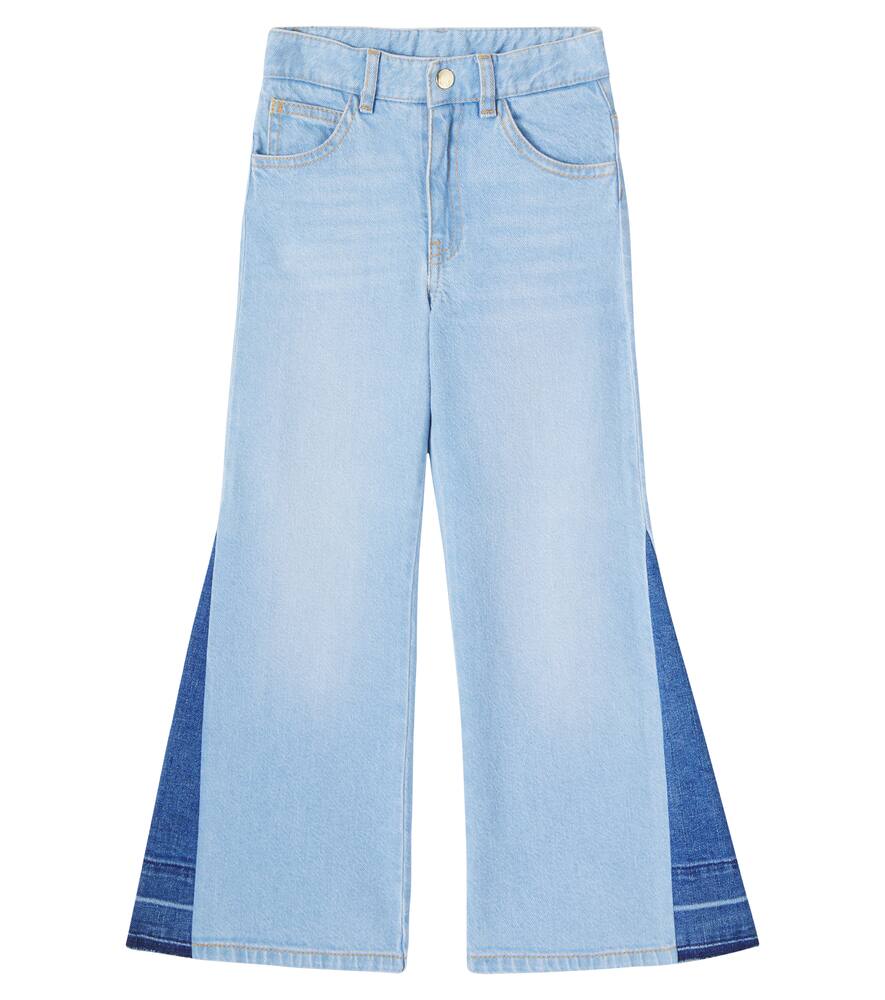 

Джинсы-клеш с цветными блоками Chloé Kids, Denim Blue