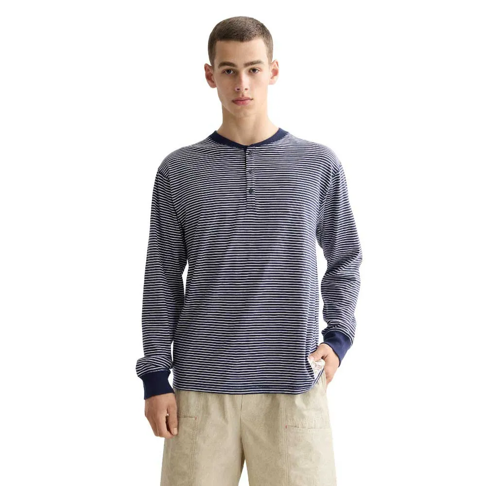 

Футболка с длинным рукавом Scotch & Soda Relaxed Fit Striped Henley, синий