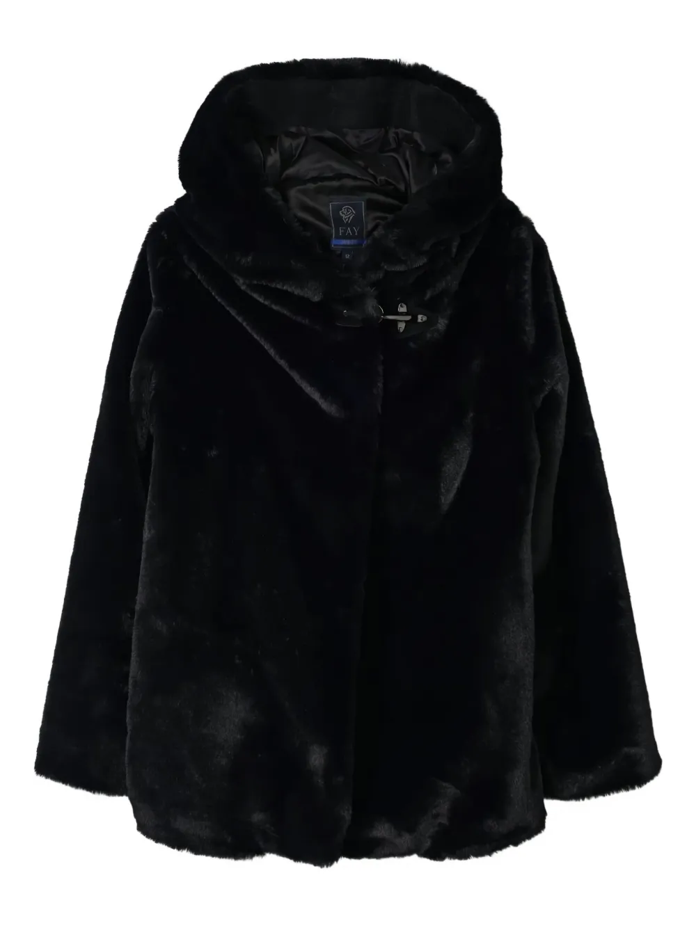 

Пальто с капюшоном из искусственного меха Fay Kids, черный