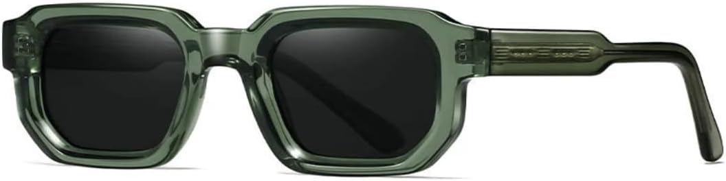 

Ретро прямоугольные женские солнцезащитные очки класса люкс, модные темно-зеленые оттенки с защитой от УФ-излучения UV400, трендовые мужские очки в стиле панк TKKTLLT, Green Grey