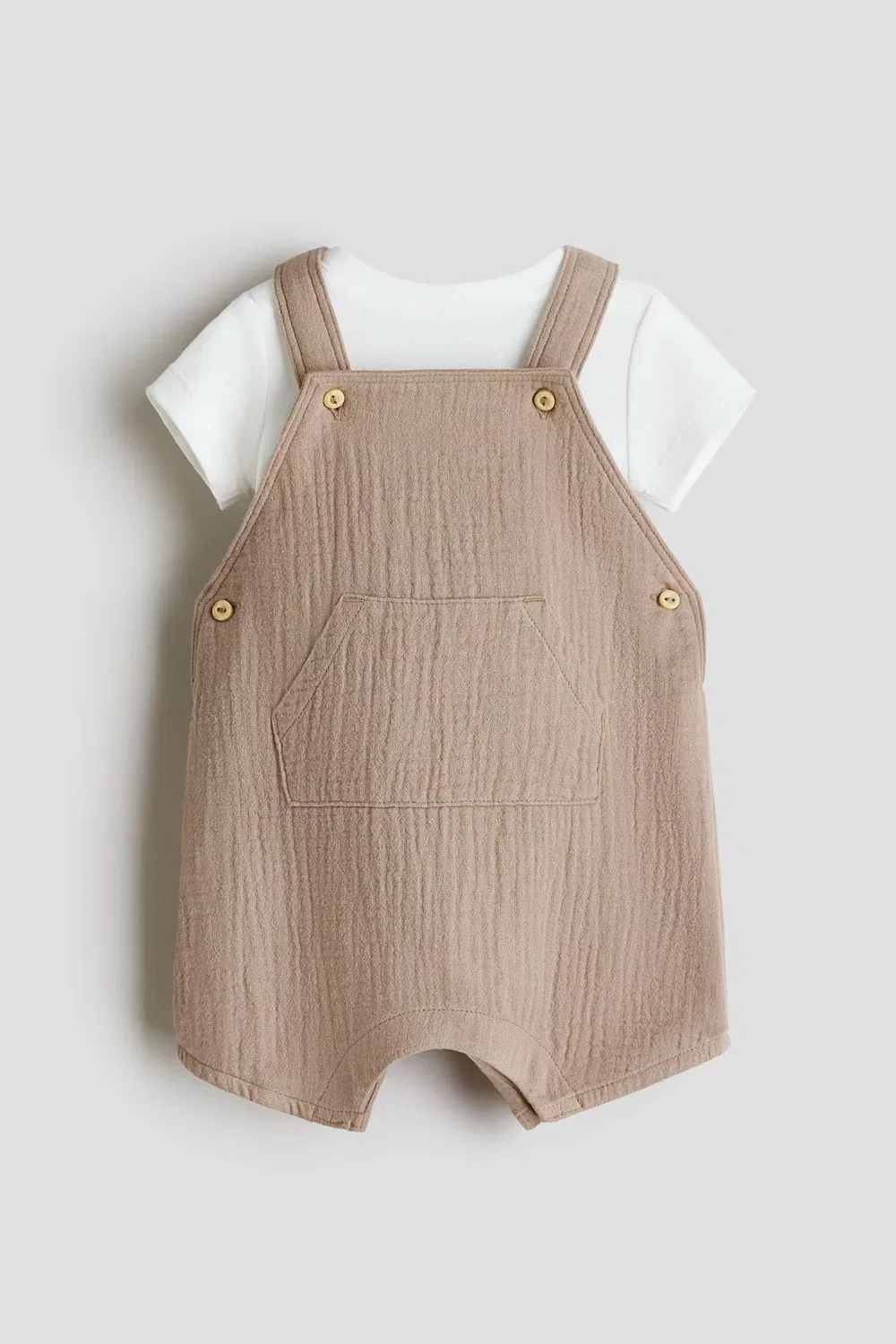Комплект из двух предметов из хлопка H&M, Beige/Weiß