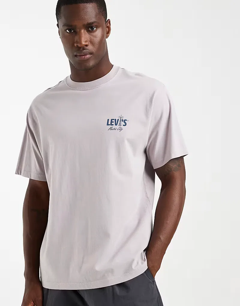 Футболка винтажная с графикой Levi's, серый — фото 2