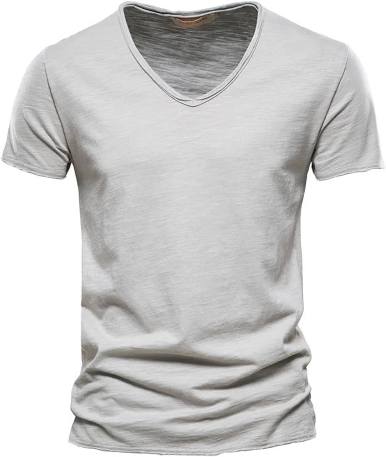 Мужская футболка V-образный вырез хлопковая Regular Fit, Light Gray