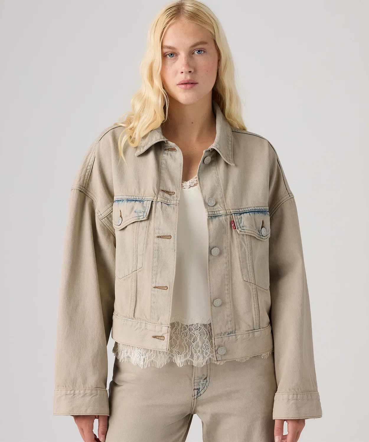 Женский джинсовый жакет с принтом Levi's, Beige
