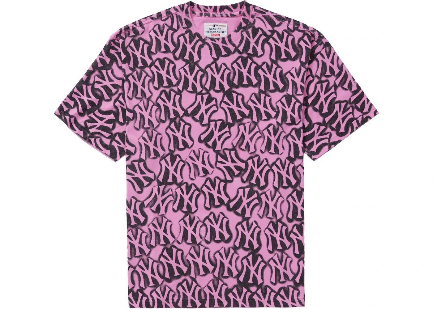 Мужская футболка с коротким рукавом Supreme x New York Yankees Airbrush S/S Top, Pink