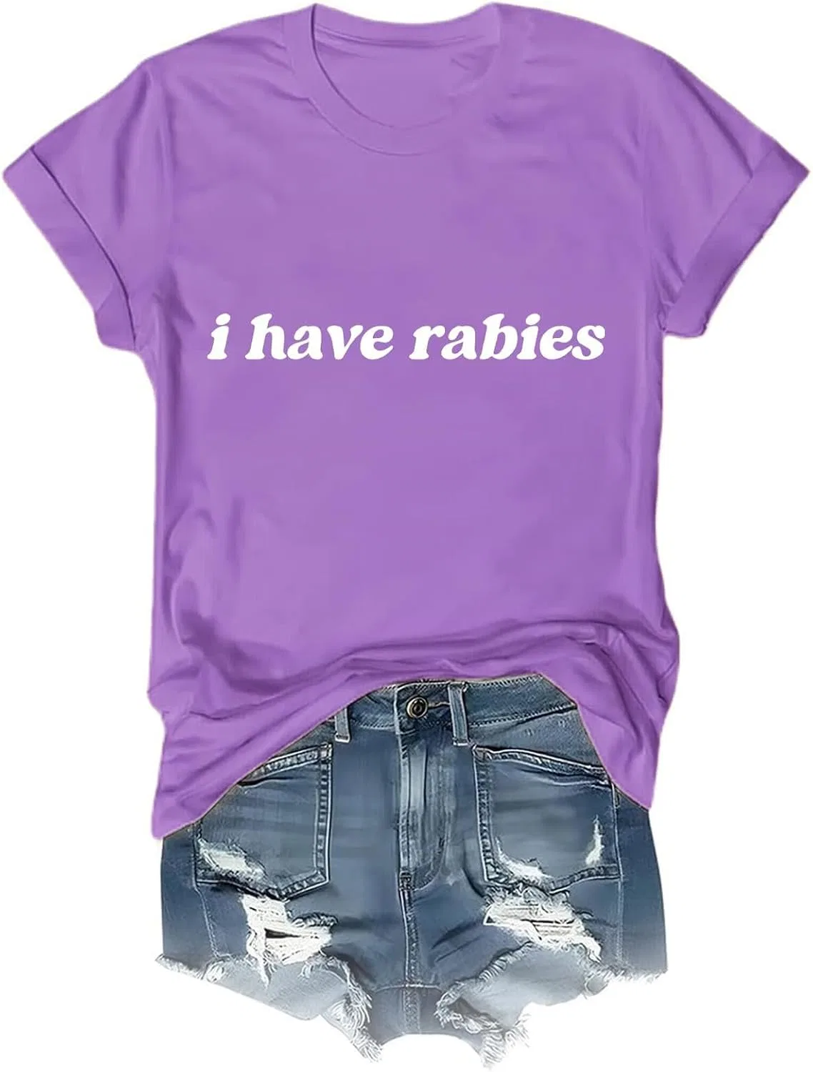 Футболка с принтом I Have Rabies, Purple