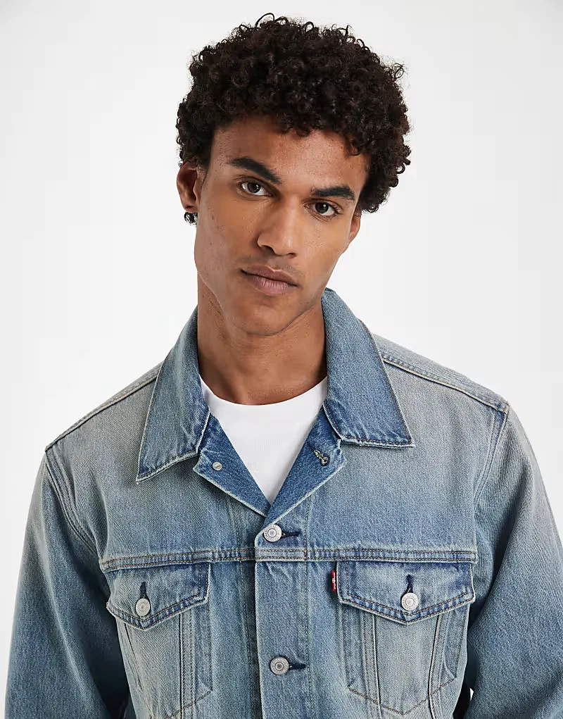 Куртка-тракер джинсовая удобная винтажная Levi's, черный — фото 3
