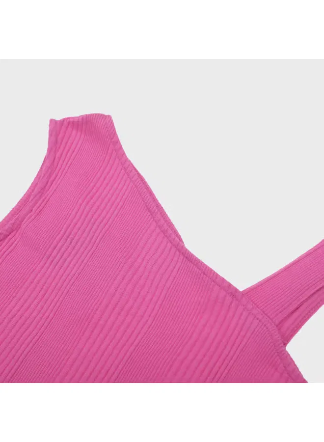 Майка на одно плечо с асимметричным кроем Zara, розовый — фото 4