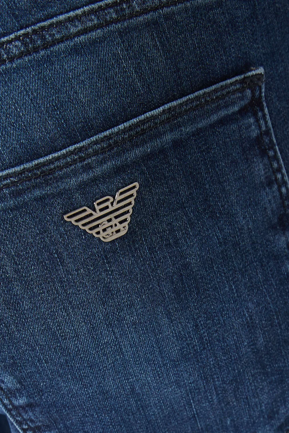 Джинсы слим-фит с эффектом потертостей J06 Emporio Armani, синий — фото 4