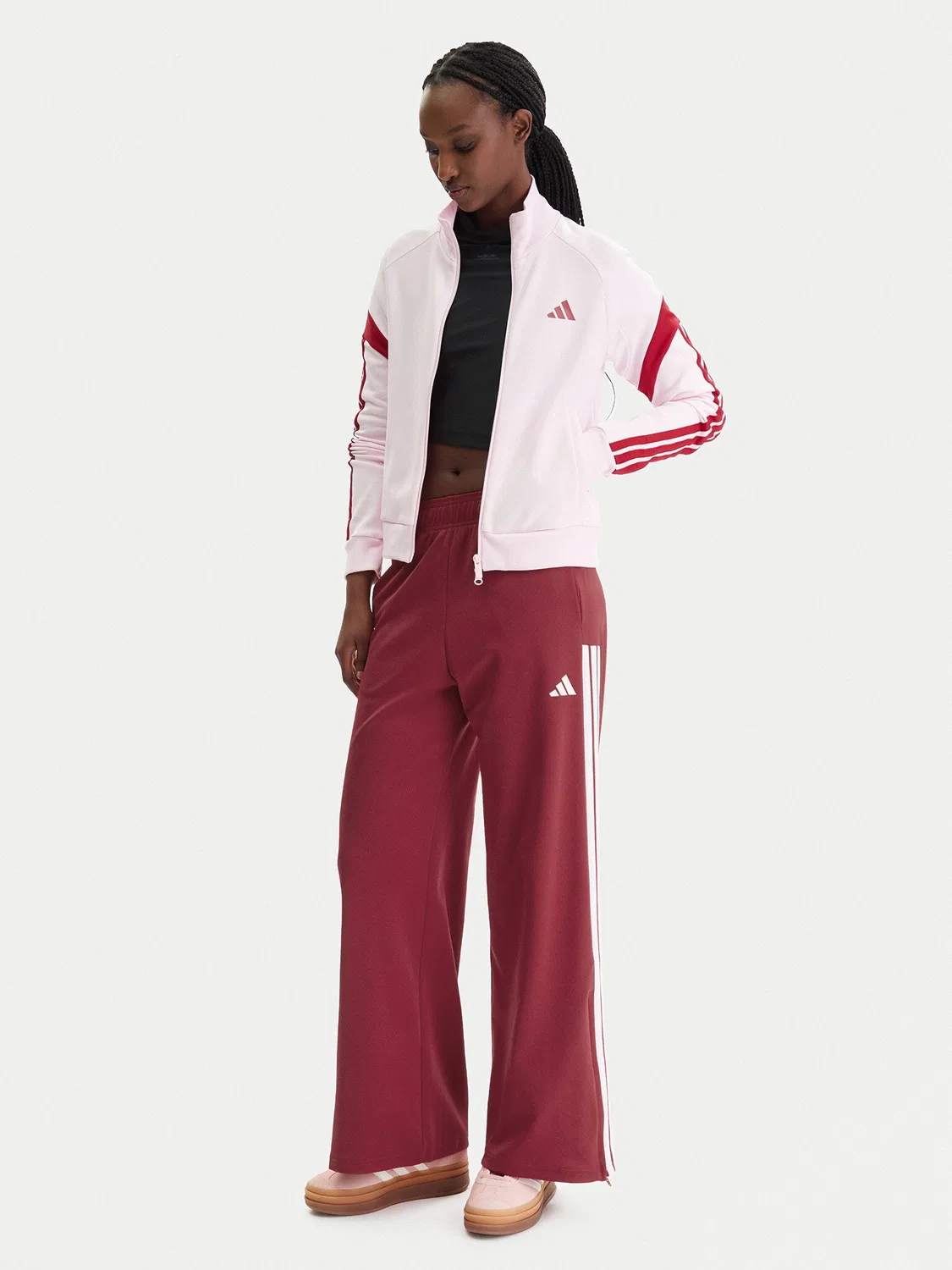 Женские спортивные штаны с широкими штанинами House Of Tiro Adidas, красный — фото 2