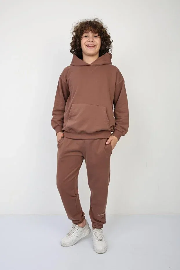 Детский комплект спортивного костюма с капюшоном Replix, Chocolate — фото 2
