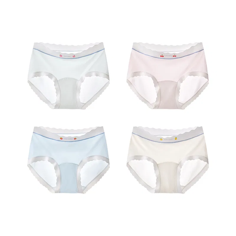Детские трусы для девочек хлопковые Red Bean, 4 шт, Цвет Light Green, Light Yellow, Light Pink, Light Blue