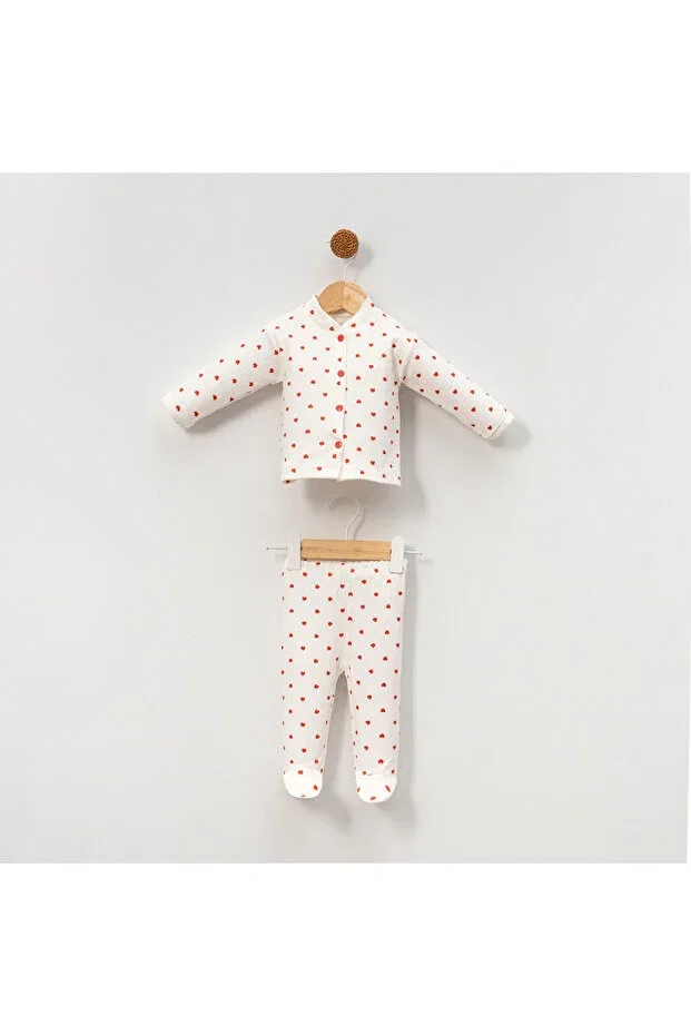 Детский комплект боди с принтом Boxed-Hearted Neu Kids, Red — фото 3