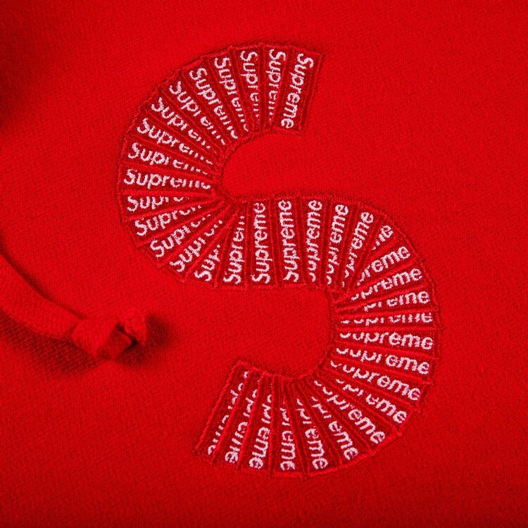 Толстовка Supreme S Logo Hooded Sweatshirt 'Red', красный — фото 3