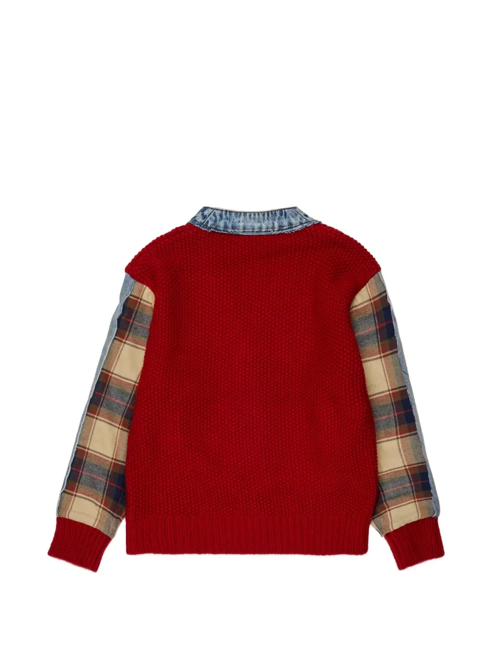 Кардиган со вставками из денима Dsquared2 Kids, красный — фото 2