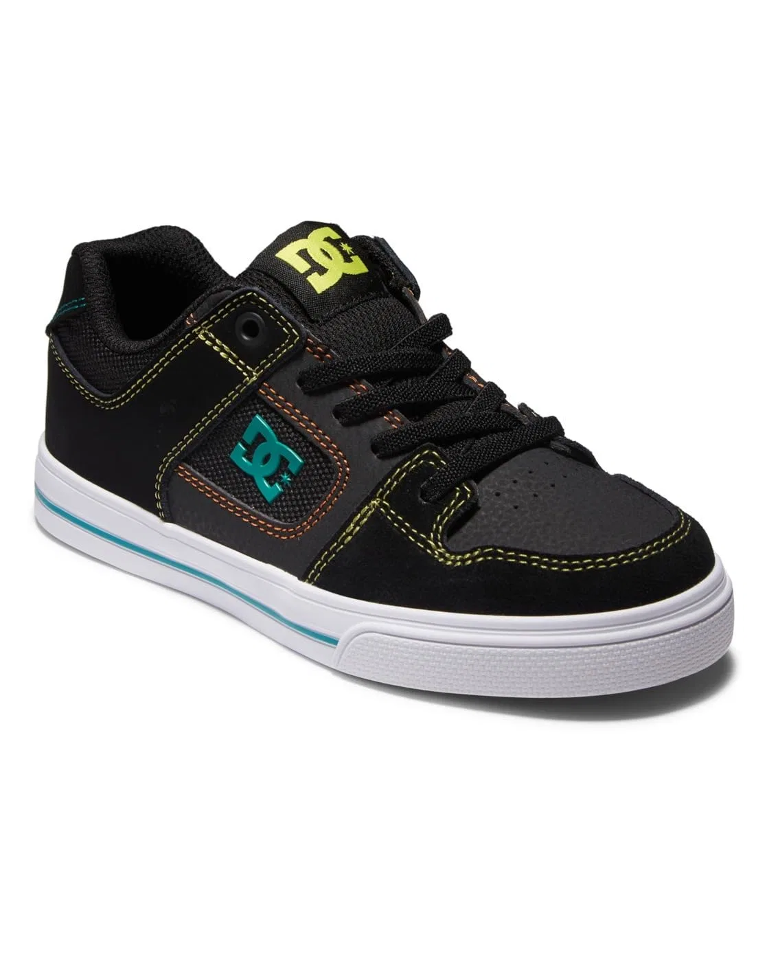Детские кроссовки для мальчиков кожаные DC Shoes Pure Elastic DC Shoes, Black — фото 2