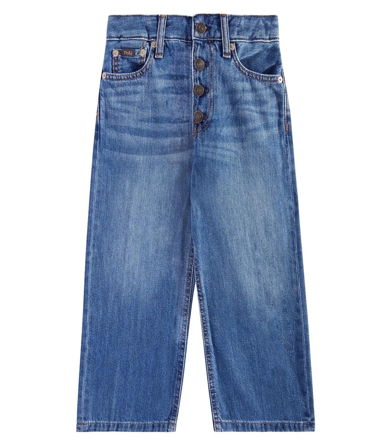 Укороченные джинсы широкого кроя Polo Ralph Lauren Kids, синий