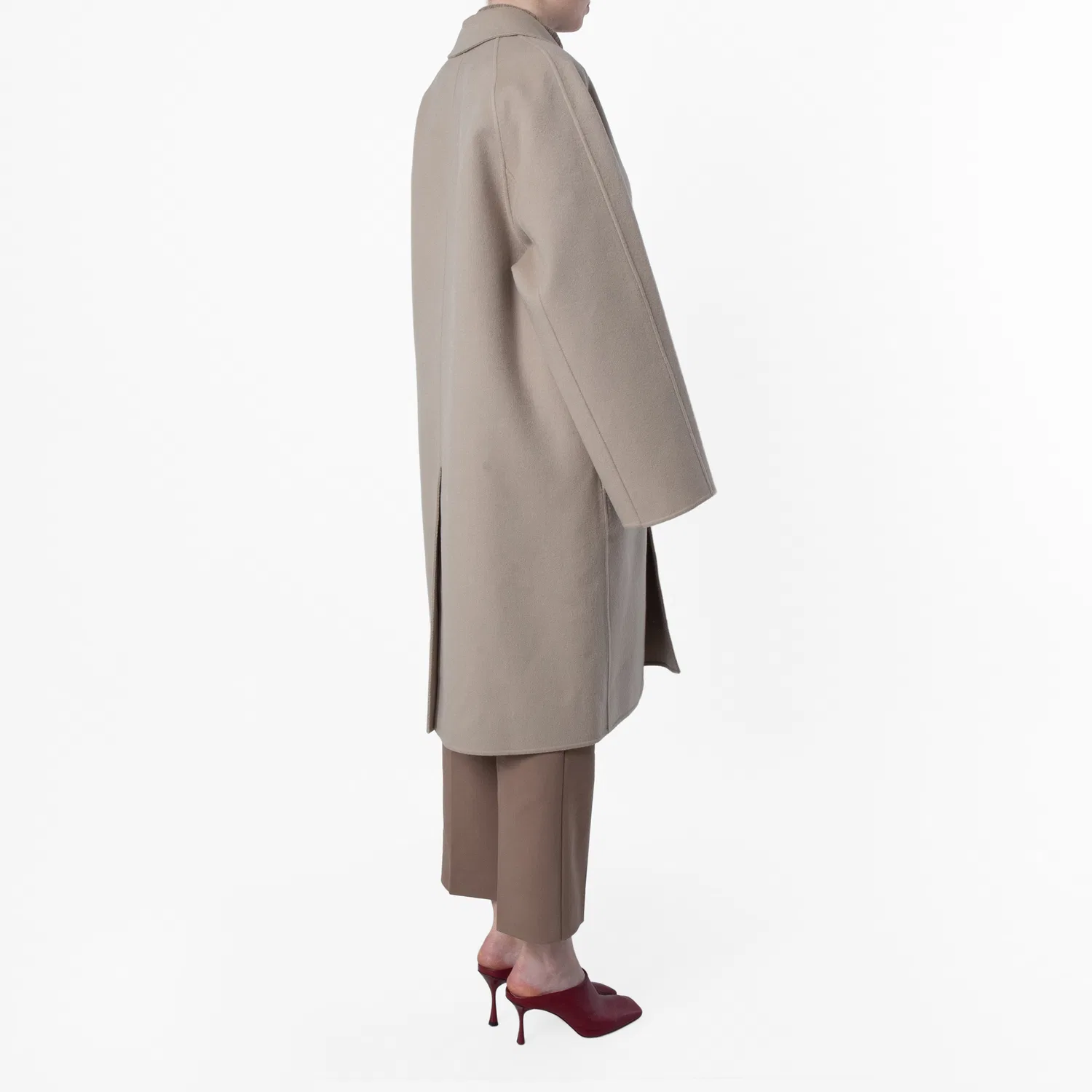 Пальто шерстяное миди с прямым кроем Straight-Hem Wool Midi Coat Burberry, Field — фото 4