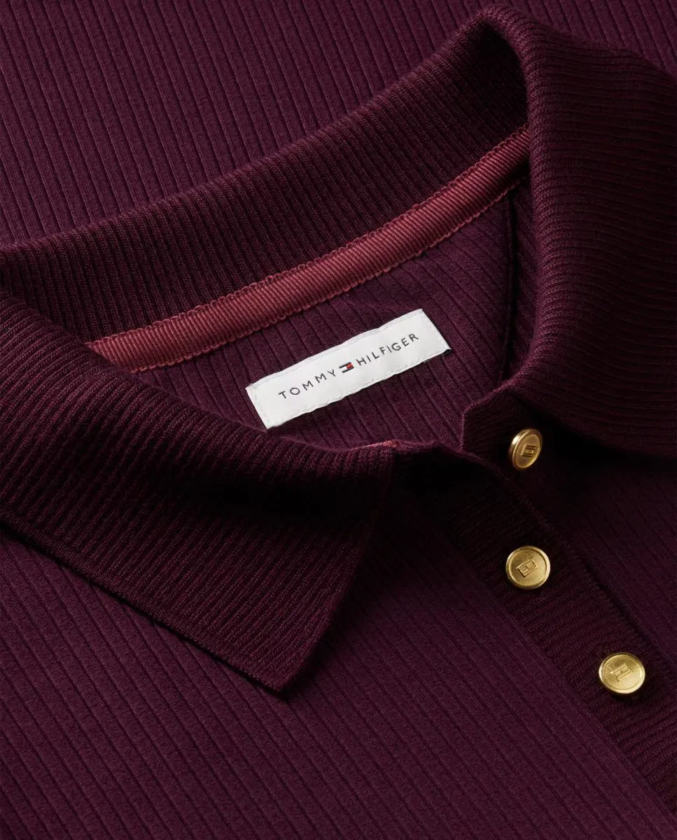 Рубашка с длинным рукавом, Polo Acanalado, Tommy Hilfiger, бордовый — фото 4