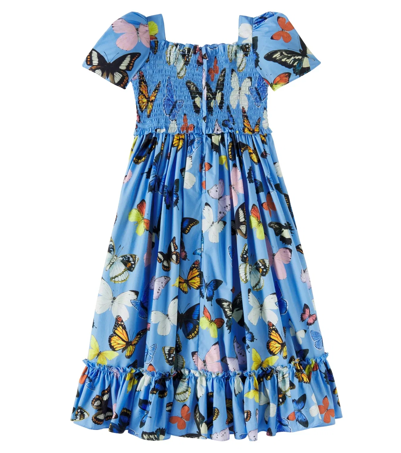 Платье хлопковое с принтом Dolce&Gabbana Kids, синий — фото 4