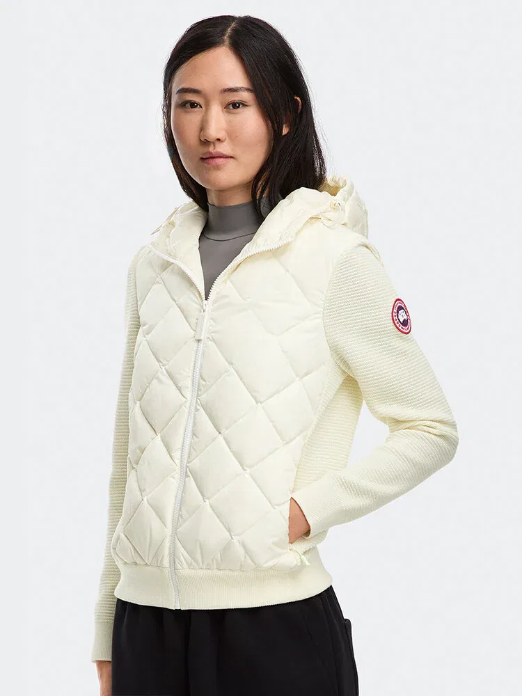 Жакет стеганый с капюшоном Hybrid Knit Hoody CANADA GOOSE, Off White
