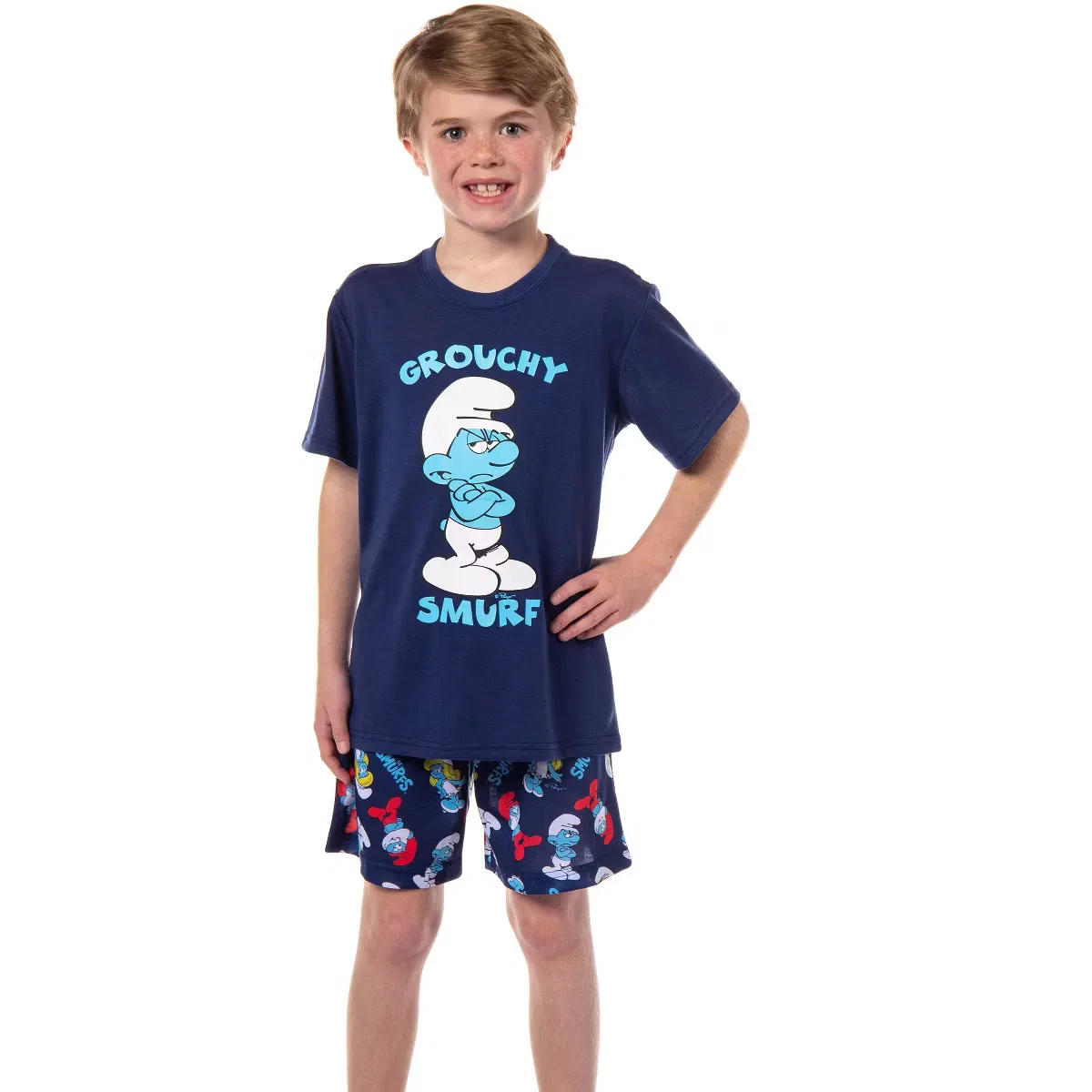 Пижамный комплект с коротким рукавом и шортами The Smurfs INTIMO, Navy Blue