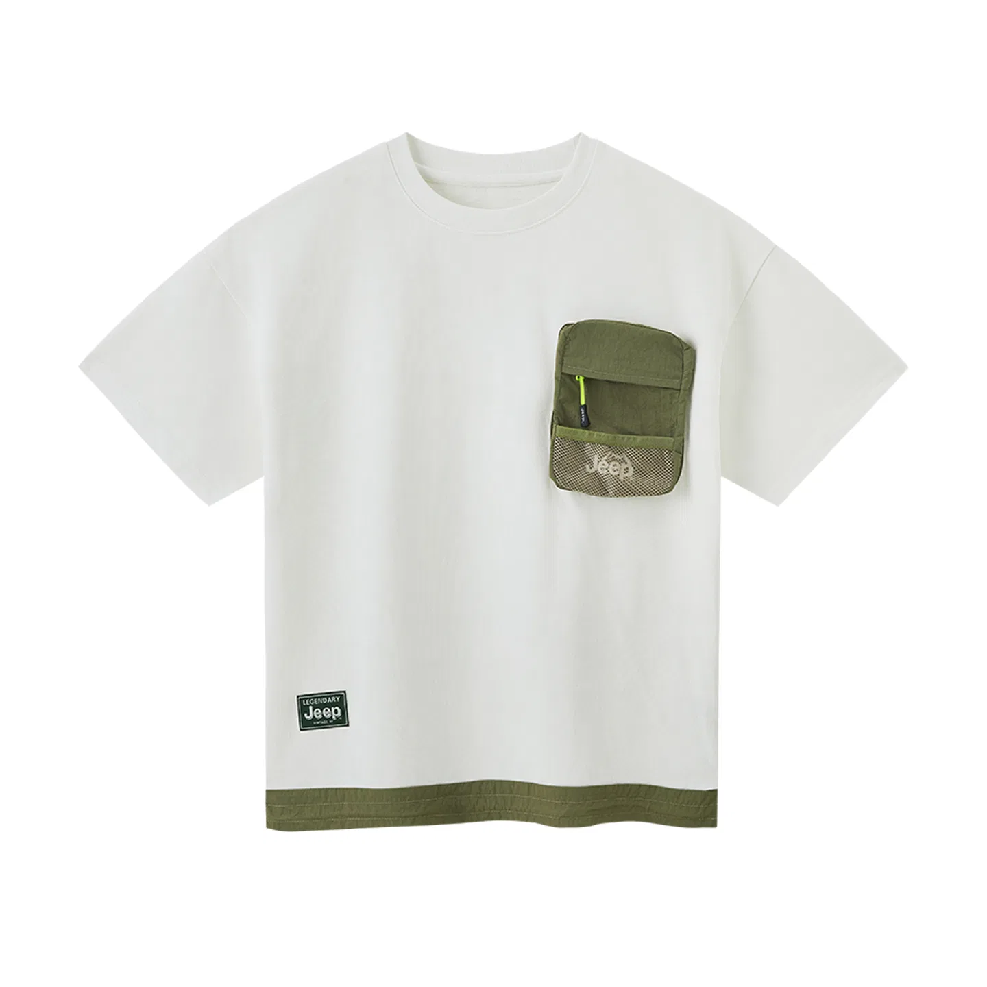 Детская футболка с круглым вырезом Jeep Grade School T Shirts, Pea Green — фото 3