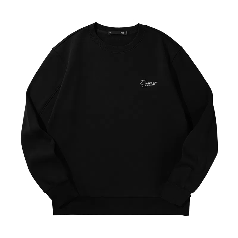 Свитшот детский с круглым вырезом, утепленный, HLA, Black 1 N
