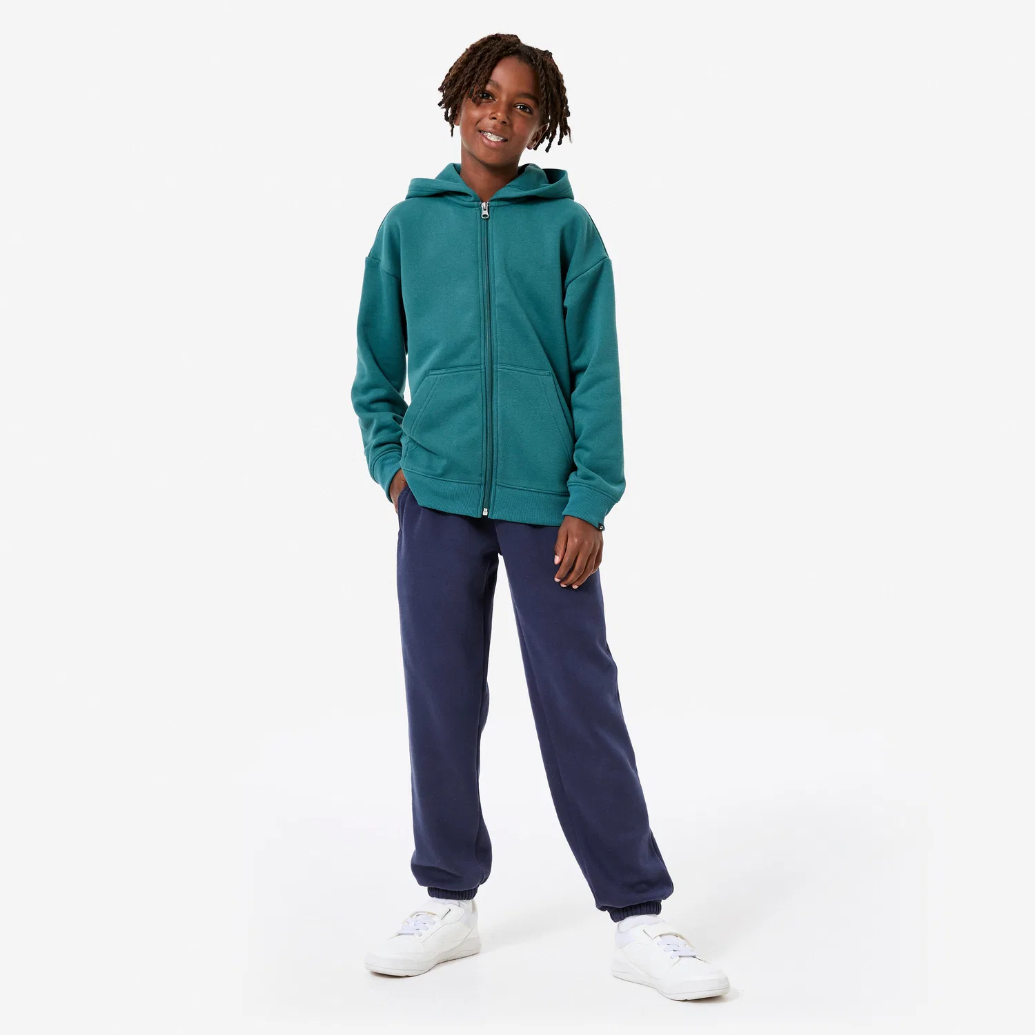 Детское худи с капюшоном Loose Decathlon, Блаугрюн — фото 2